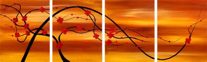 Modern flower oil painting on Canvas "Illusion 098"