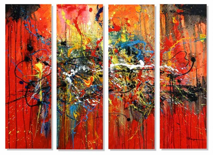 Modern Abstract oil painting on Canvas "Illusion 411"