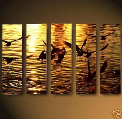 Dafen Modern seascape oil painting on Canvas "sunglow484"