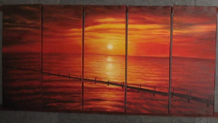 Dafen Modern seascape oil painting on Canvas "sunglow501"