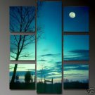 Modern oil painting on Canvas  sunset glow painting 655