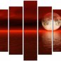 Modern oil painting on Canvas  sunset glow painting 077