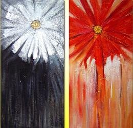 Modern oil painting on Canvas flower painting set032