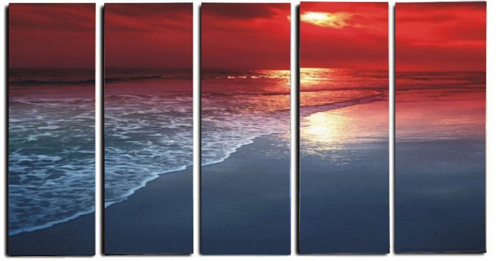 Modern oil painting on Canvas sunset glow painting set 315