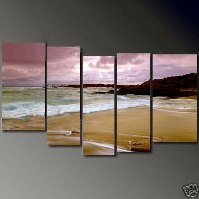 Modern Contemporary oil paintings on Canvas sunset glow painting set684