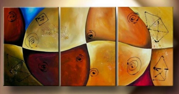 Modern Contemporary oil paintings on Canvas abstract painting set 131