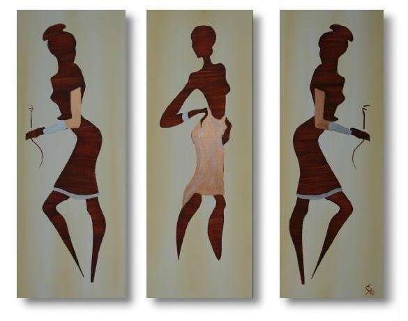 Modern Contemporary oil paintings on Canvas portrait painting set 224
