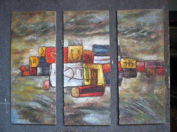 Modern Contemporary oil paintings on Canvas abstract painting set 333