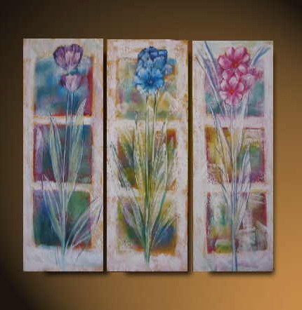 Modern Art Deco oil paintings on Canvas flower painting set 536