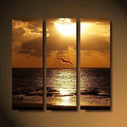 Modern Art Deco oil paintings on Canvas seascape painting set 613