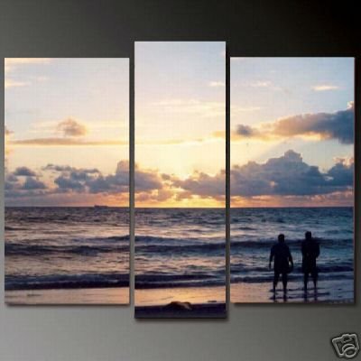 Modern Art Deco oil paintings on Canvas seascape painting set 672