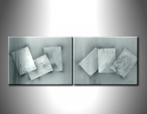 100% handmade Art deco Modern abstract oil paintings on Canvas set 09015
