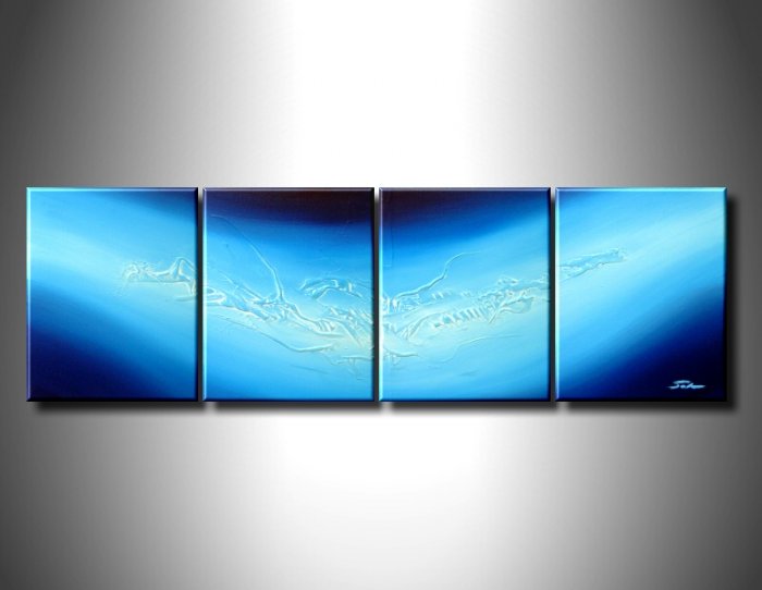 100% handmade Art deco Modern abstract oil paintings on Canvas set 09021