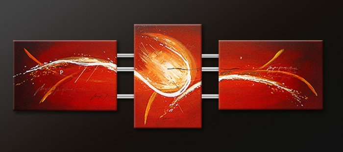 Handmade Art deco Modern abstract oil painting on Canvas set 09069