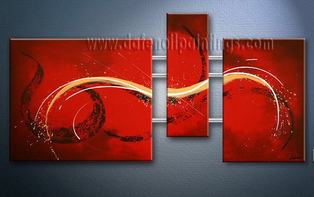 Handmade Art deco Modern abstract oil painting on Canvas set 09084