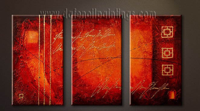 Handmade Art deco Modern abstract oil painting on Canvas set 09094