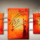 Handmade Art deco Modern abstract oil painting on Canvas set 09097