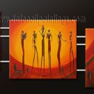 Handmade Art deco Modern abstract oil painting on Canvas set 09102