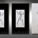 Handmade Art deco Modern abstract oil painting on Canvas set 09112