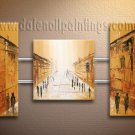 Handmade Art deco Modern abstract oil painting on Canvas set 09120