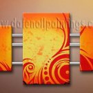 Handmade Art deco Modern abstract oil painting on Canvas set 09138