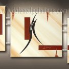 Handmade Art deco Modern abstract oil painting on Canvas set 09175