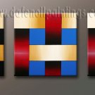 Handmade Art deco Modern abstract oil painting on Canvas set 09182