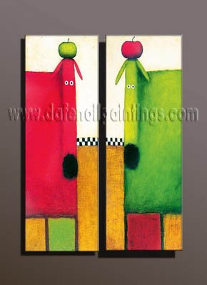 100% handmade Art deco Modern abstract oil paintings on Canvas set10003