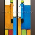 100% handmade Art deco Modern abstract oil paintings on Canvas set10004