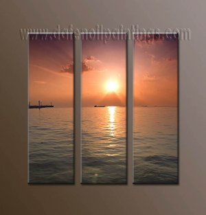 100% handmade Art deco Modern setting sun oil paintings on Canvas set10021