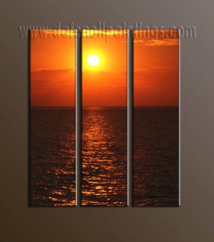 100% handmade Art deco Modern setting sun oil paintings on Canvas set10022