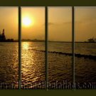 Handmade Art deco Modern setting sun oil painting on Canvas set 10032 Handmade Art deco Modern setting sun oil painting on Canvas set 10032