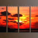 Handmade Art deco Modern setting sun oil painting on Canvas set 10052 Handmade Art deco Modern setting sun oil painting on Canvas set 10052