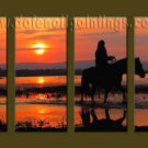 Modern Contemporary oil paintings on Canvas sunrise painting set10059