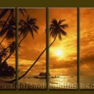 Modern Contemporary oil paintings on Canvas sunrise painting set10071