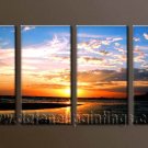 Modern Contemporary oil paintings on Canvas sunrise painting set10075