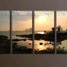 Modern Contemporary oil paintings on Canvas sunrise painting set10078
