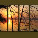 Modern Contemporary oil paintings on Canvas sunrise painting set10079