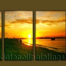 Modern Contemporary oil paintings on Canvas sunrise painting set10081