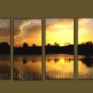 Modern Contemporary oil paintings on Canvas sunrise painting set10083
