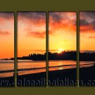 Modern Contemporary oil paintings on Canvas sunrise painting set10084