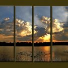 Modern Contemporary oil paintings on Canvas sunrise painting set10087