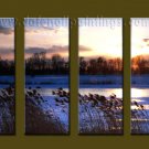 Modern Contemporary oil paintings on Canvas sunrise painting set10090
