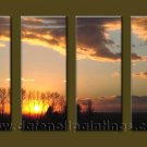 Modern Contemporary oil paintings on Canvas sunrise painting set10092
