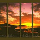 Modern Contemporary oil paintings on Canvas sunrise painting set10094