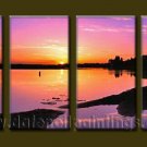 Modern Contemporary oil paintings on Canvas sunrise painting set10097