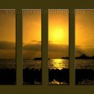 Modern Contemporary oil paintings on Canvas sunrise painting set10098