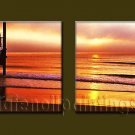 Modern Contemporary oil paintings on Canvas sunrise painting set10099