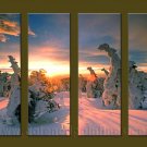 Modern Contemporary oil paintings on Canvas sunrise painting set10101