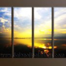 Modern Contemporary oil paintings on Canvas sunrise painting set10103